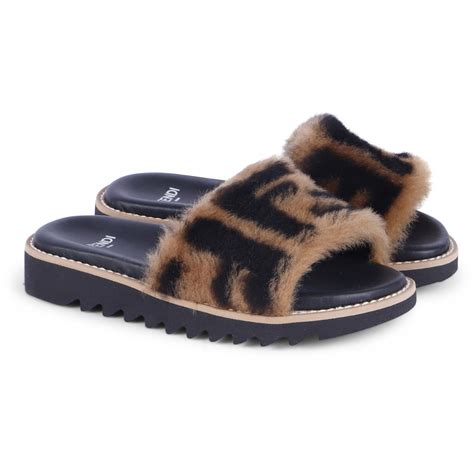 fendi fuzzy slides|fendi slides for sale.